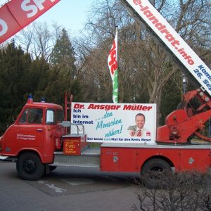 Der Feuerwehrwagen von Dr. Ansgar Müller, ein Hanomag- Markant